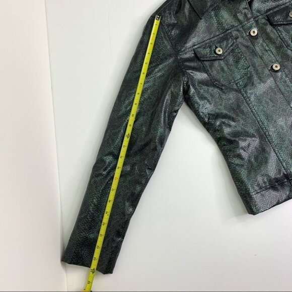 Guess Faux Snakeskin Jacket Vintage 90's Medium - Picture 13 of 14